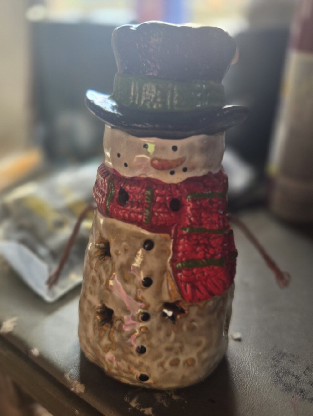 Yankee Candle Rustic Snowman Ceramic Tealight Holder